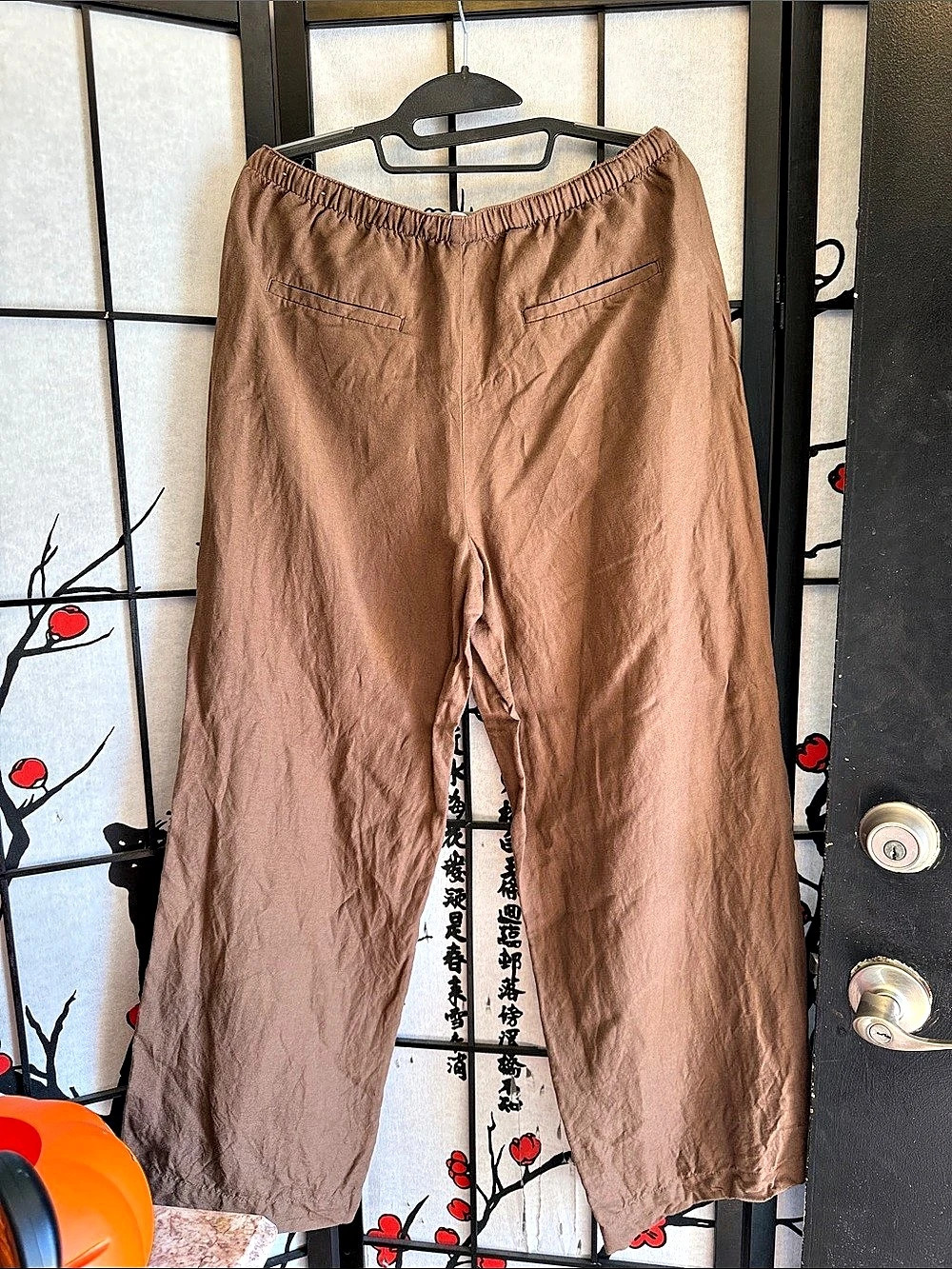 LOFT Wide Leg drawstring linen-blend Pants like new!